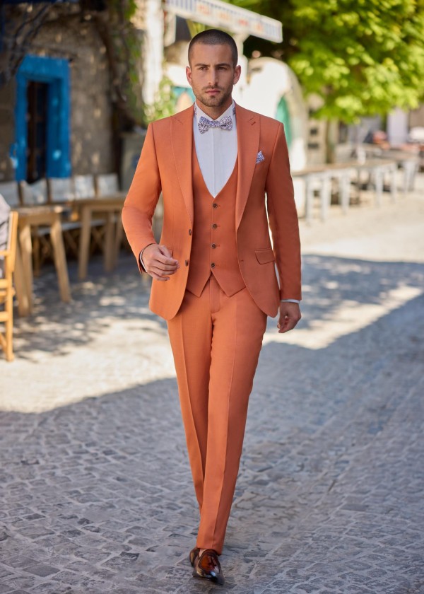 sienne-orange costume de mariage